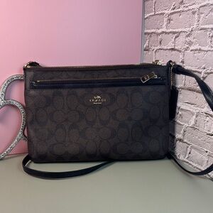 Coach Signature Black Crossbody Bag 2 in one